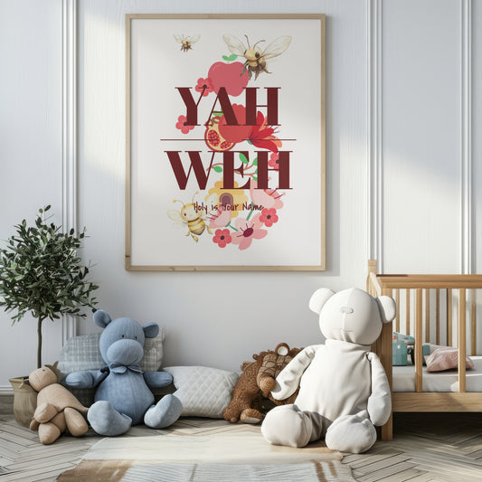YAHWEH Holy is your name, Christian art to print